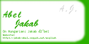 abel jakab business card